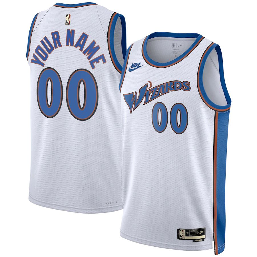 Men Washington Wizards Nike White Classic Edition 2022-23 Custom Swingman NBA Jersey